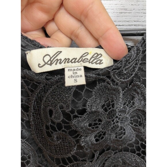"Annabella" Black Lace Sleeveless Little Black Cocktail Dress Size Small. Formal - Picture 6 of 10